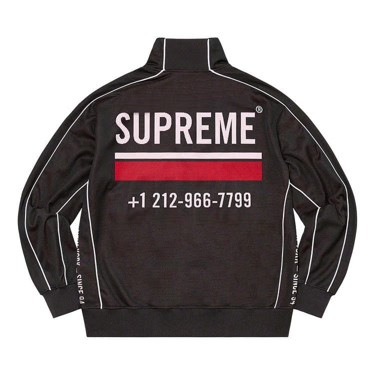 Supreme World Famous Jacquard Track Jacket Black
