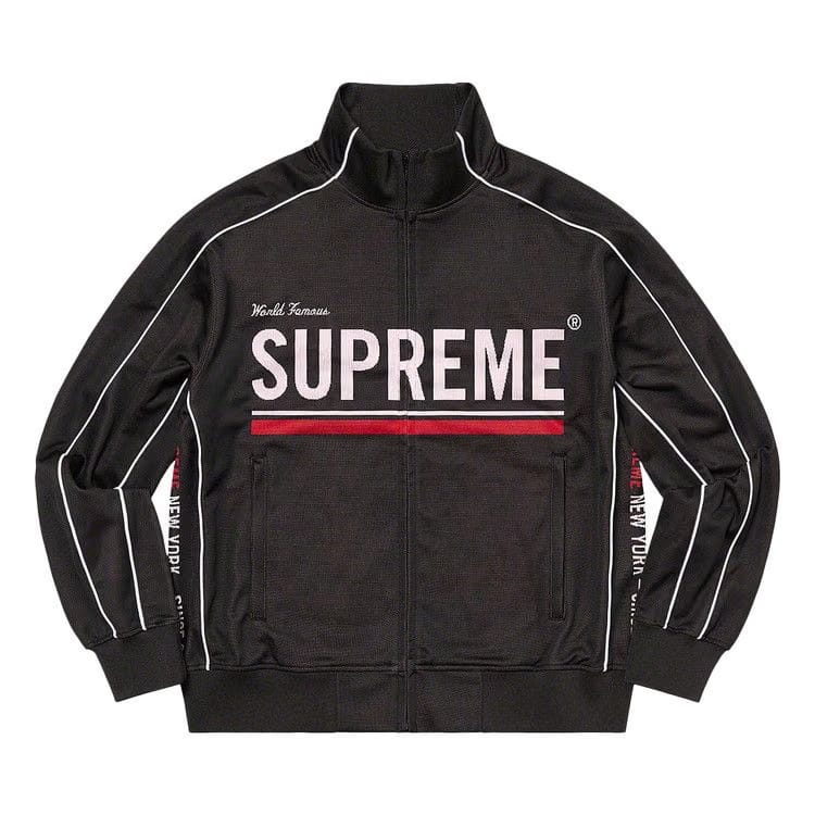 Supreme World Famous Jacquard Track Jacket Black