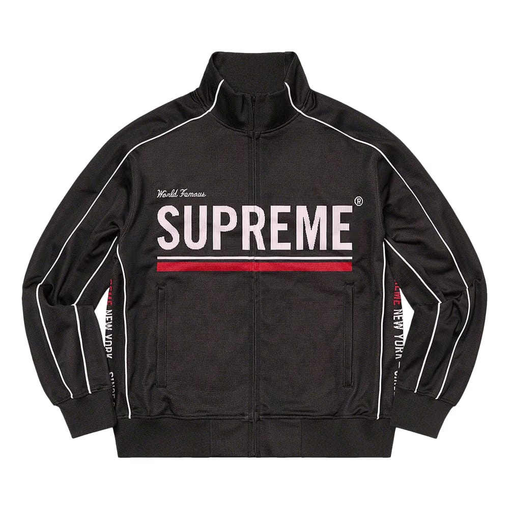 Supreme World Famous Jacquard Track Jacket Black