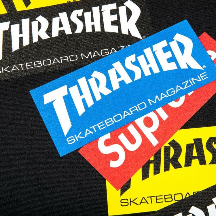 Supreme x Thrasher Multi Logo Long-Sleeve T-Shirt Black