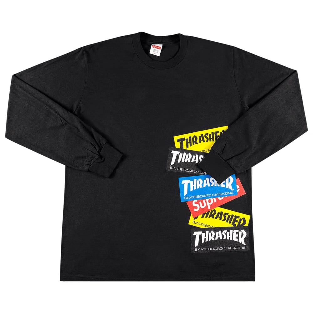 Supreme x Thrasher Multi Logo Long-Sleeve T-Shirt Black