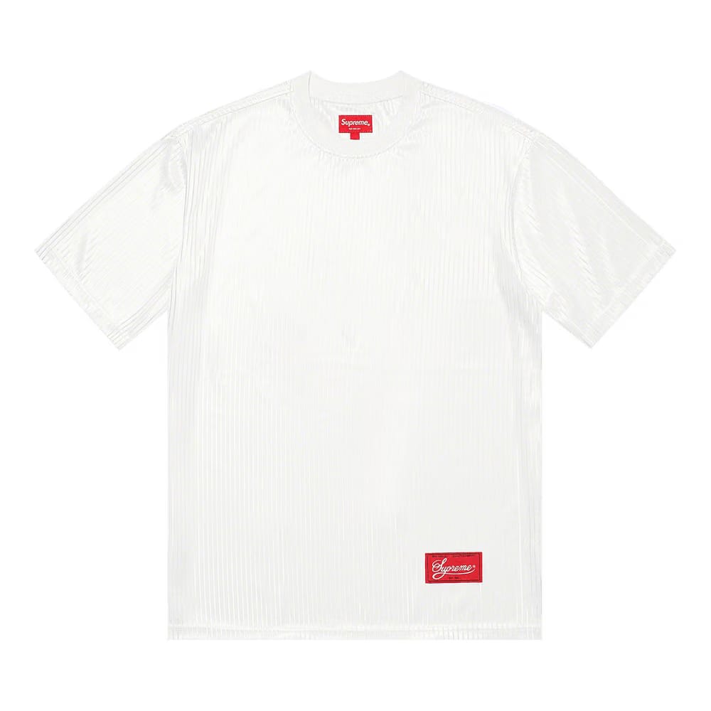 Supreme Gradient Mesh Stripe Jersey White