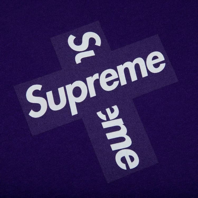 Supreme Cross Box Logo T-Shirt Purple