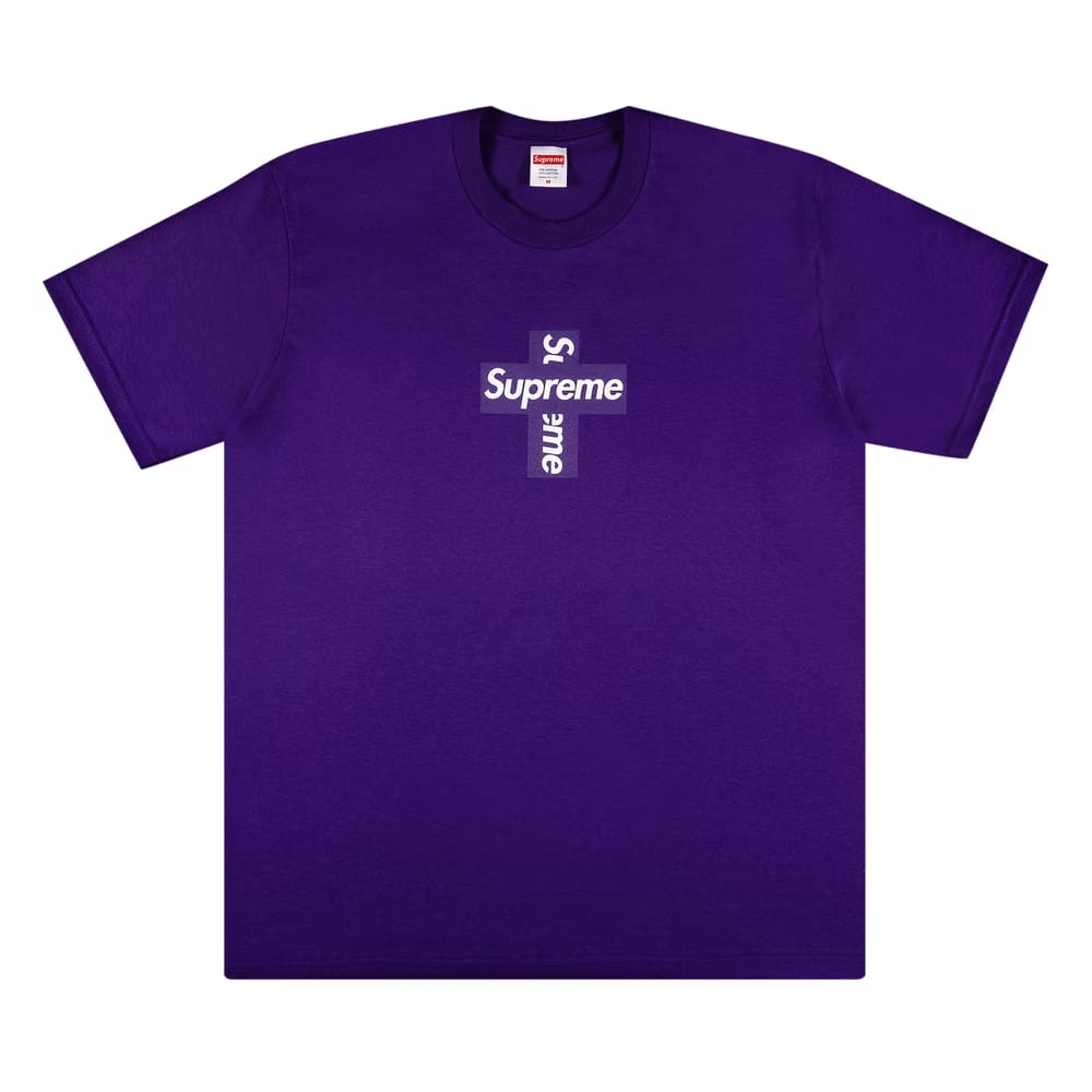 Supreme Cross Box Logo T-Shirt Purple
