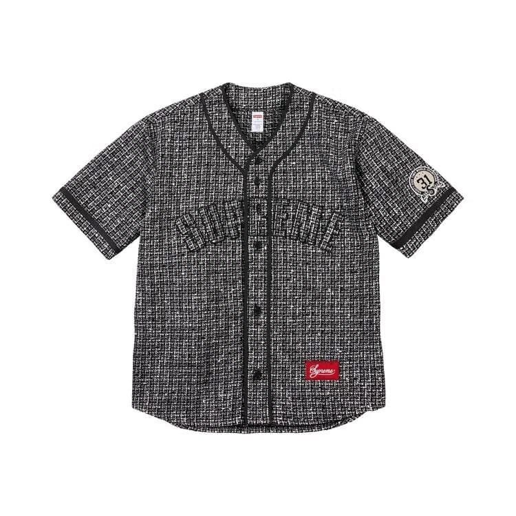 Supreme Bouclé Baseball Jersey Black