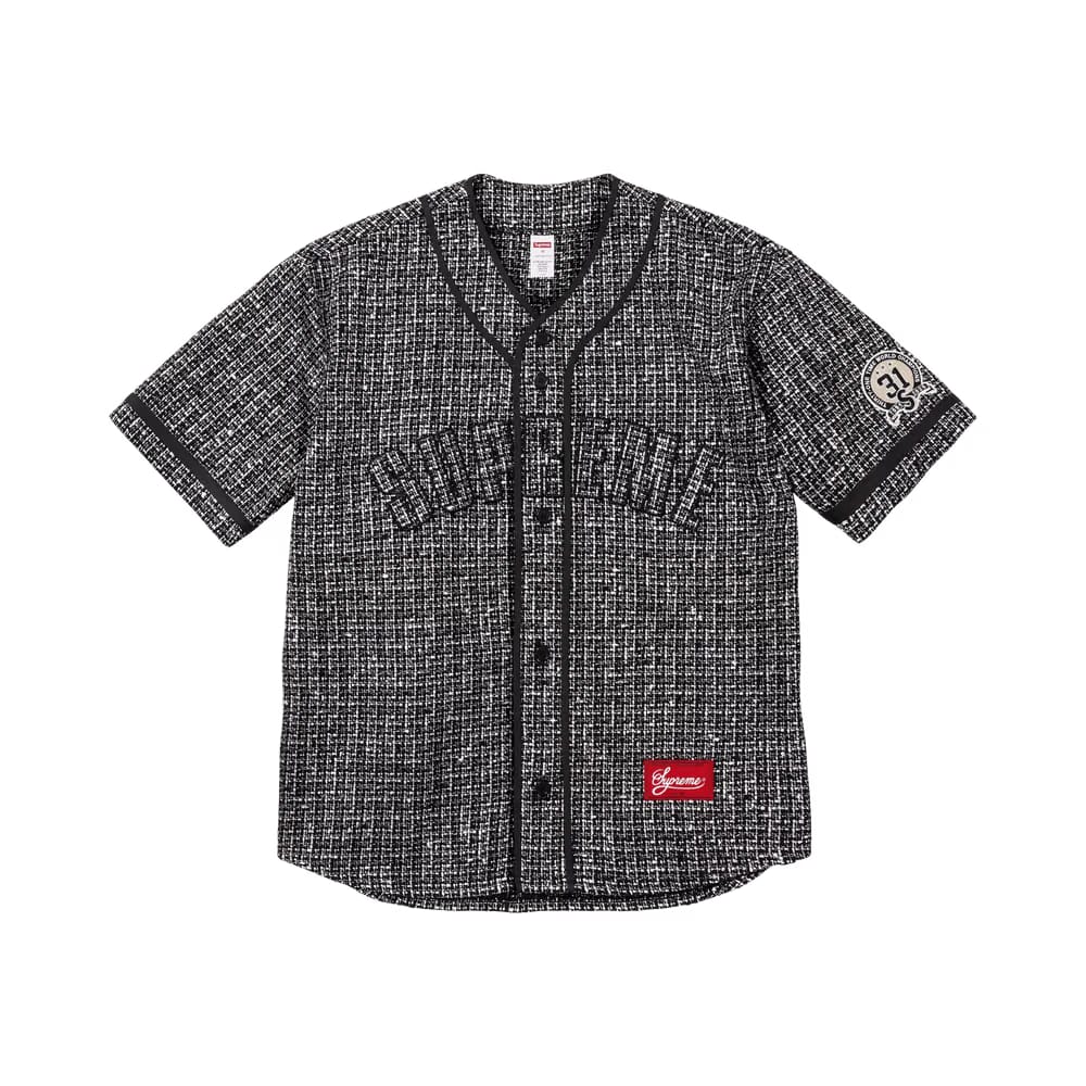 Supreme Bouclé Baseball Jersey Black