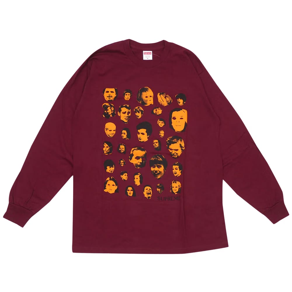 Supreme Faces Long-Sleeve T-Shirt Burgundy
