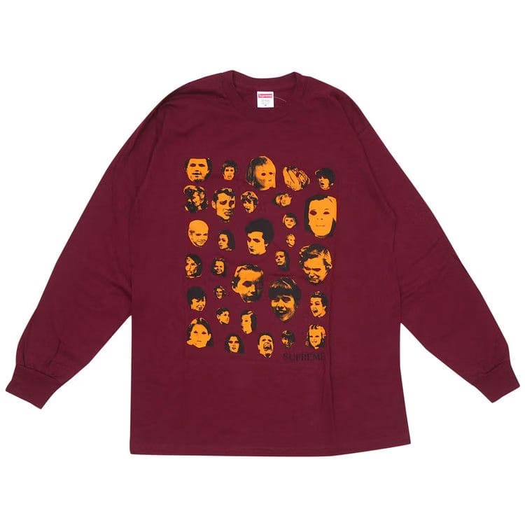 Supreme Faces Long-Sleeve T-Shirt Burgundy