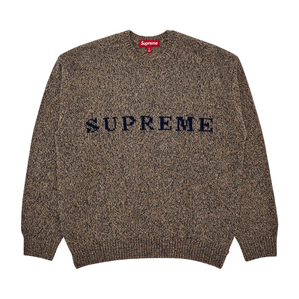 Supreme Contrast Logo Sweater Taupe Mélange