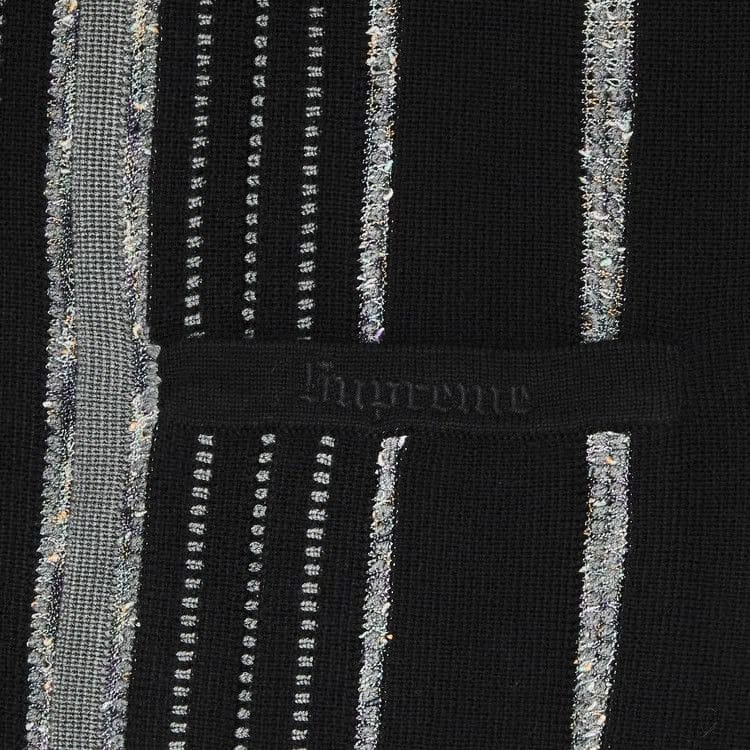 Supreme Speckle Stripe Zip Up Cardigan Black