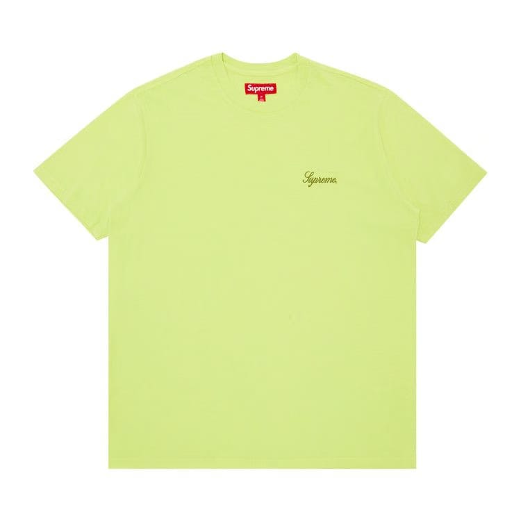 Supreme Washed Script Shorts-Sleeve Top Lime