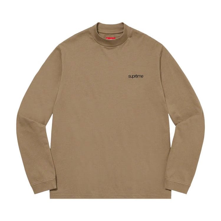 Supreme Mock Neck Long-Sleeve Top Dark Tan