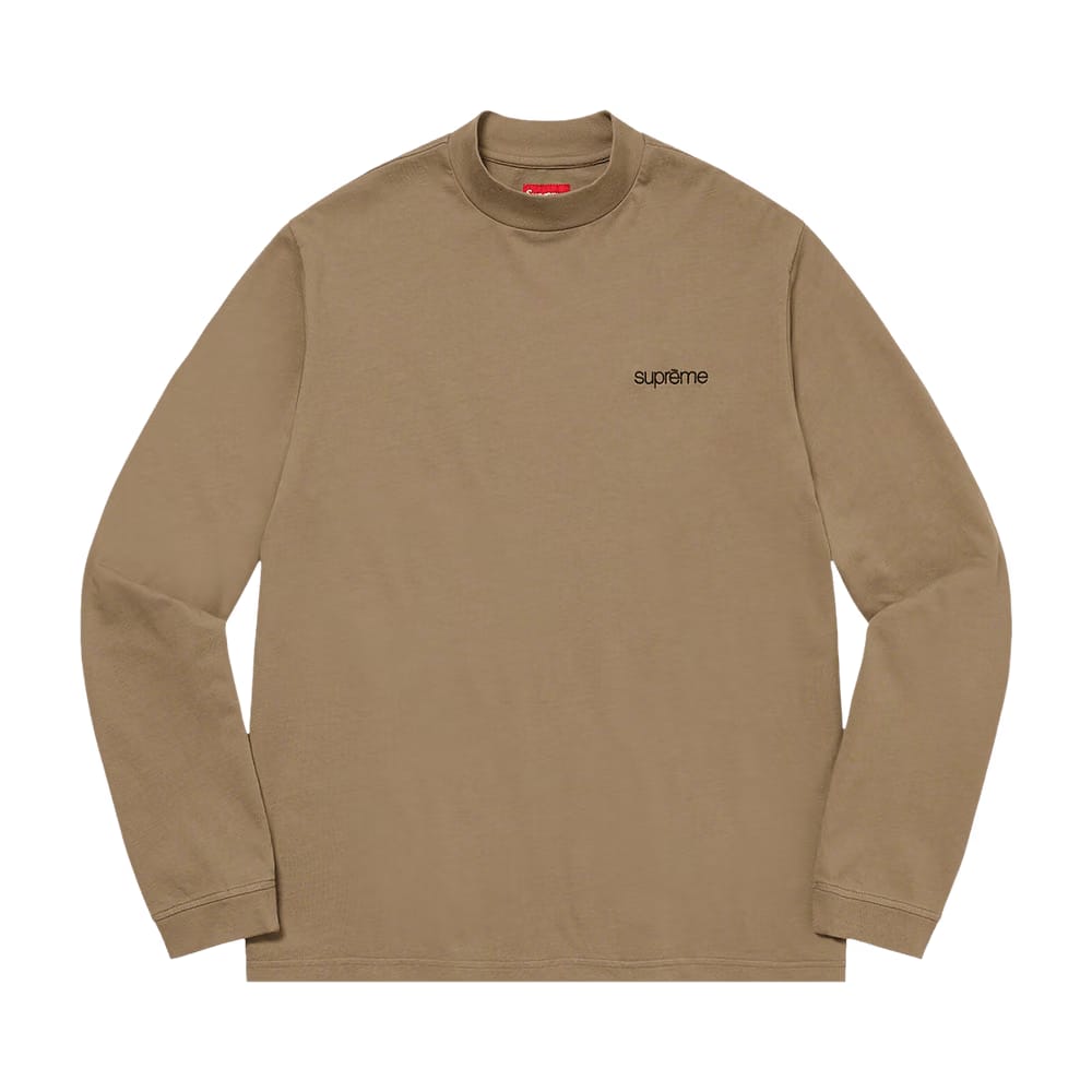 Supreme Mock Neck Long-Sleeve Top Dark Tan