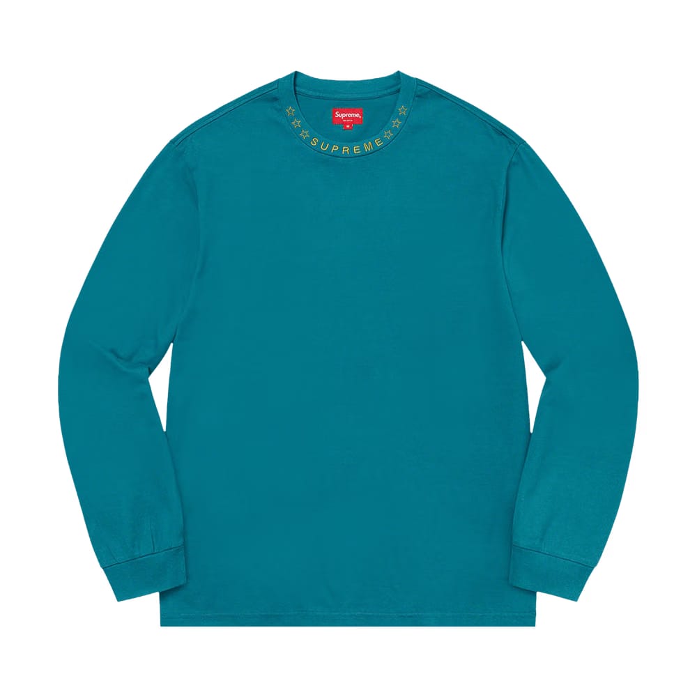 Supreme Stars Collar Long-Sleeve Top Aqua