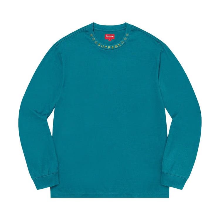 Supreme Stars Collar Long-Sleeve Top Aqua