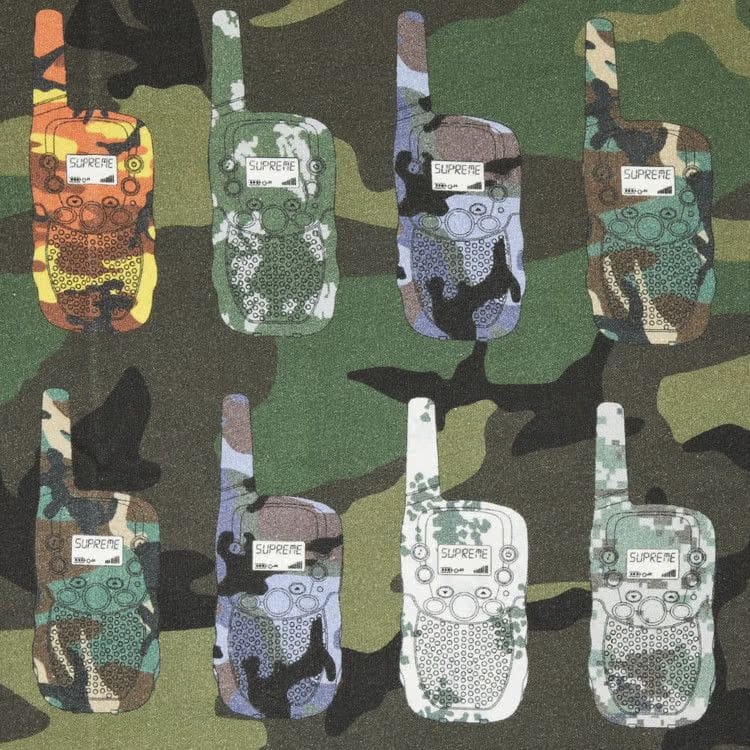 Supreme Walkie Talkie Shorts-Sleeve Top Woodland Camo
