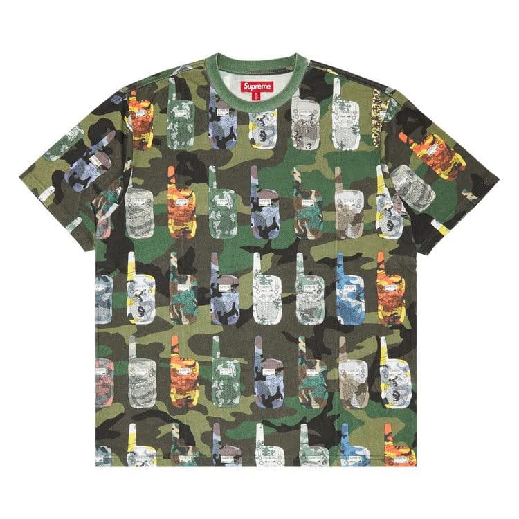 Supreme Walkie Talkie Shorts-Sleeve Top Woodland Camo