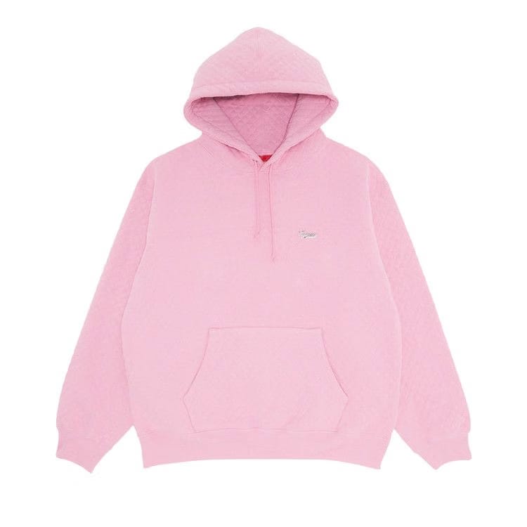 Supreme Micro Quilted Hoodie Dusty Pink