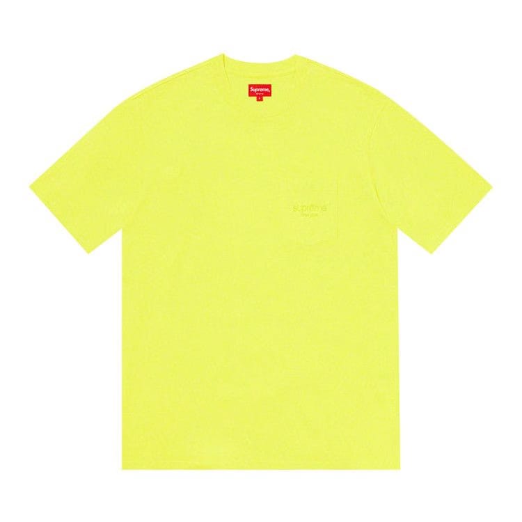 Supreme Shorts-Sleeve Pocket T-Shirt Heather Pale Yellow