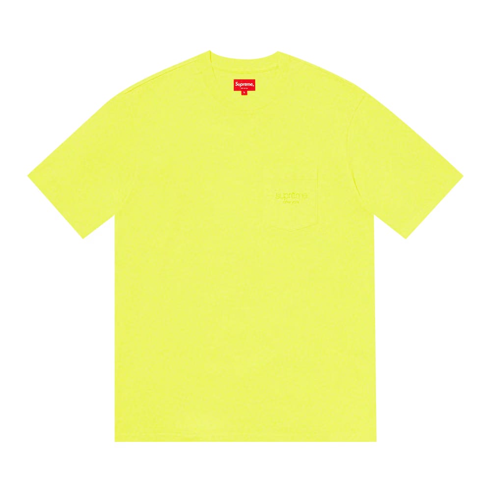 Supreme Shorts-Sleeve Pocket T-Shirt Heather Pale Yellow