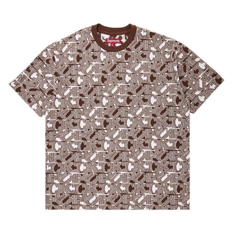 Supreme Fuck Intarsia Shorts-Sleeve Top Brown