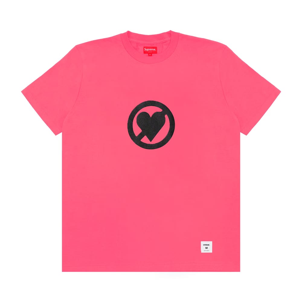 Supreme No Love Shorts-Sleeve Top Pink