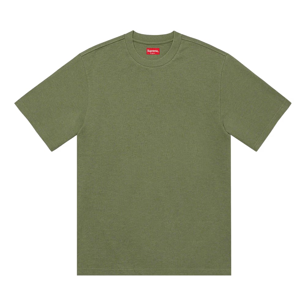 Supreme Contrast Appliqué Shorts-Sleeve Top Olive