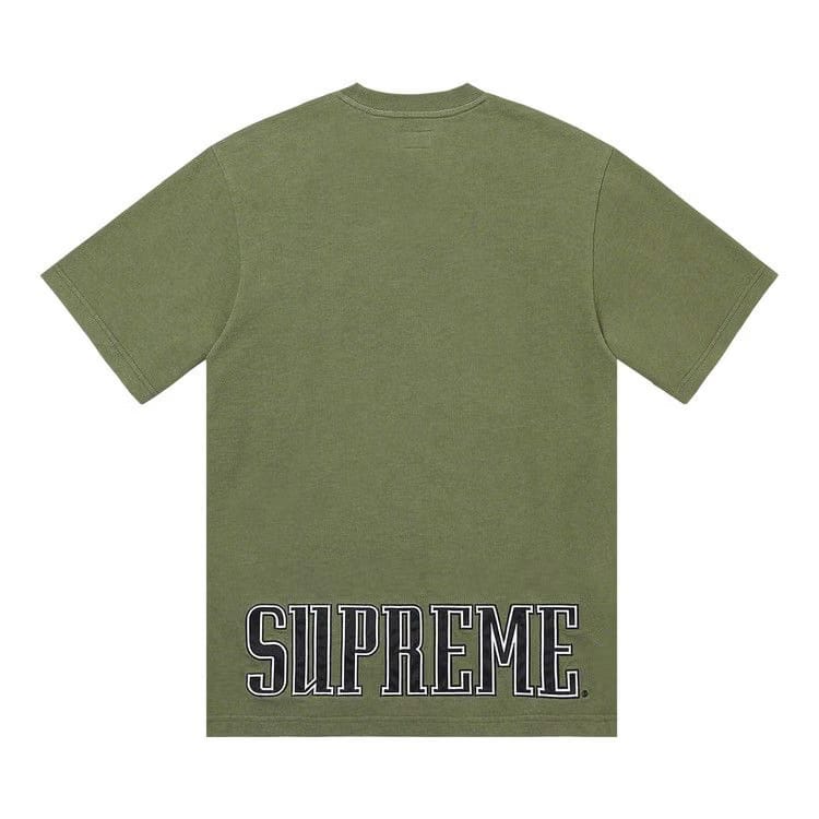 Supreme Contrast Appliqué Shorts-Sleeve Top Olive