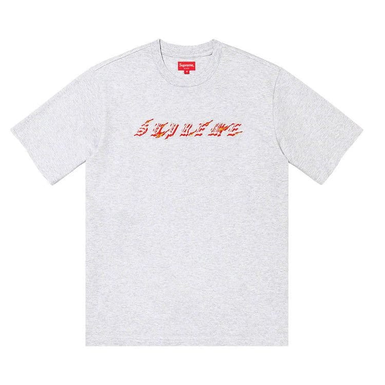 Supreme Flames Shorts-Sleeve Top Ash Grey