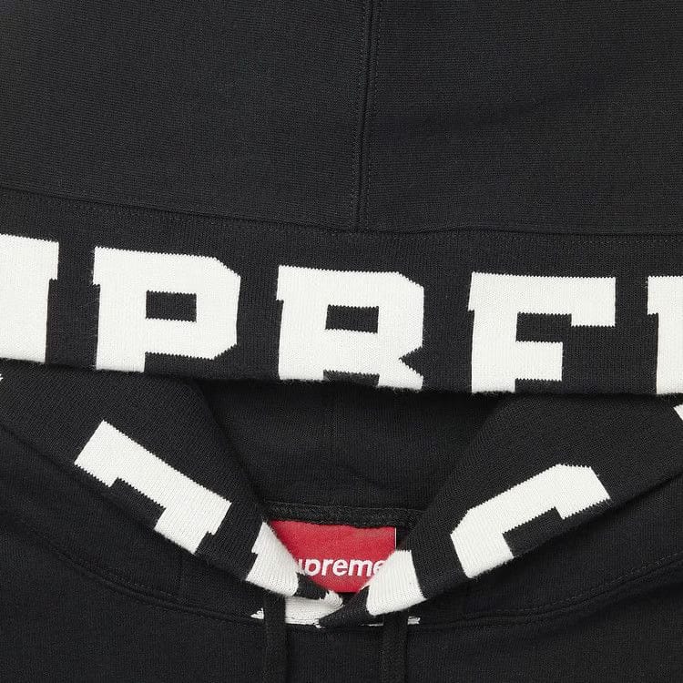 Supreme Cropped Logos Hoodie Black