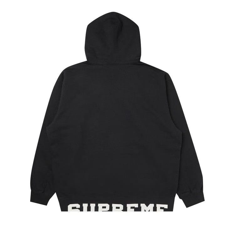 Supreme Cropped Logos Hoodie Black