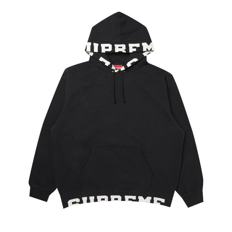 Supreme Cropped Logos Hoodie Black
