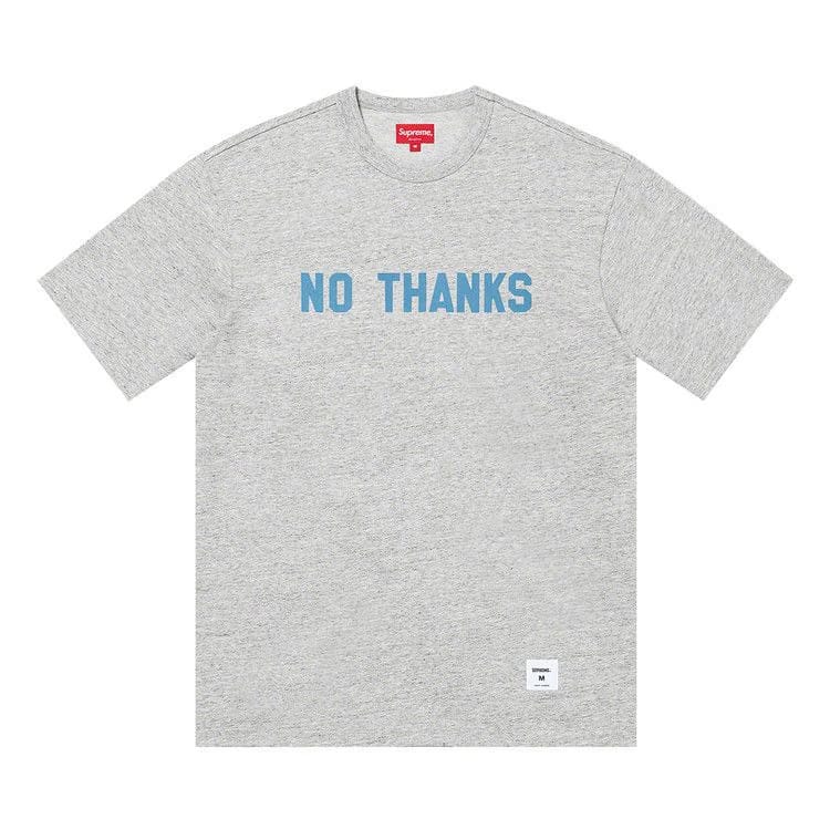 Supreme No Thanks Shorts-Sleeve Top Heather Grey