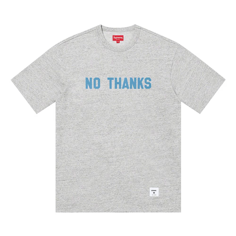 Supreme No Thanks Shorts-Sleeve Top Heather Grey