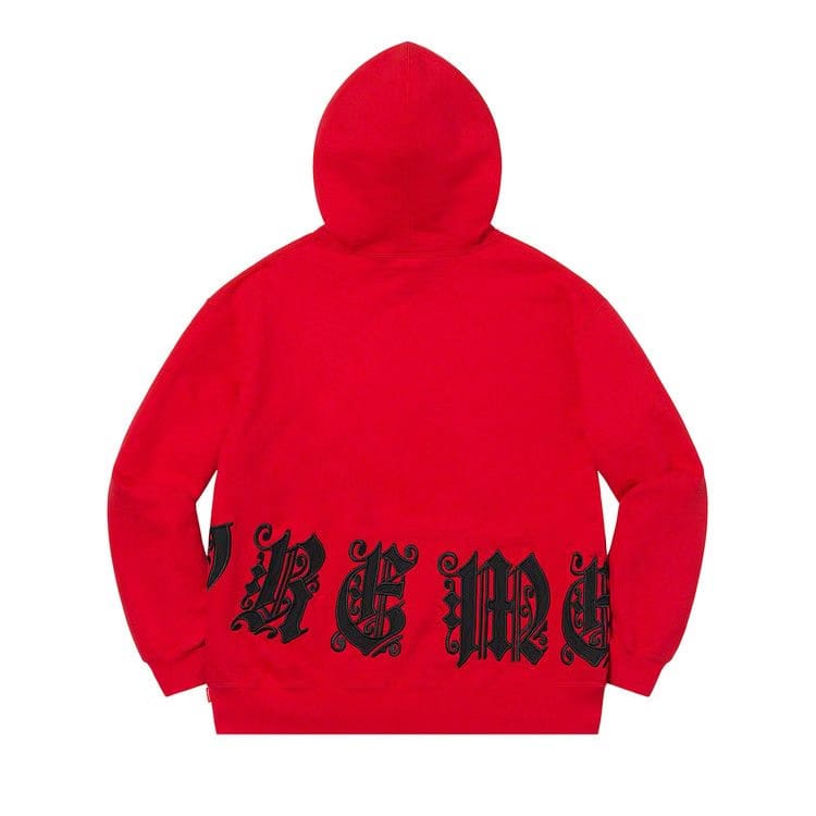 Supreme Old English Wrap Hoodie Red