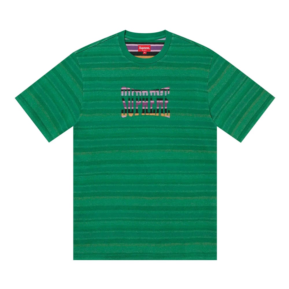 Supreme Inverted Stripe Shorts-Sleeve Top Green