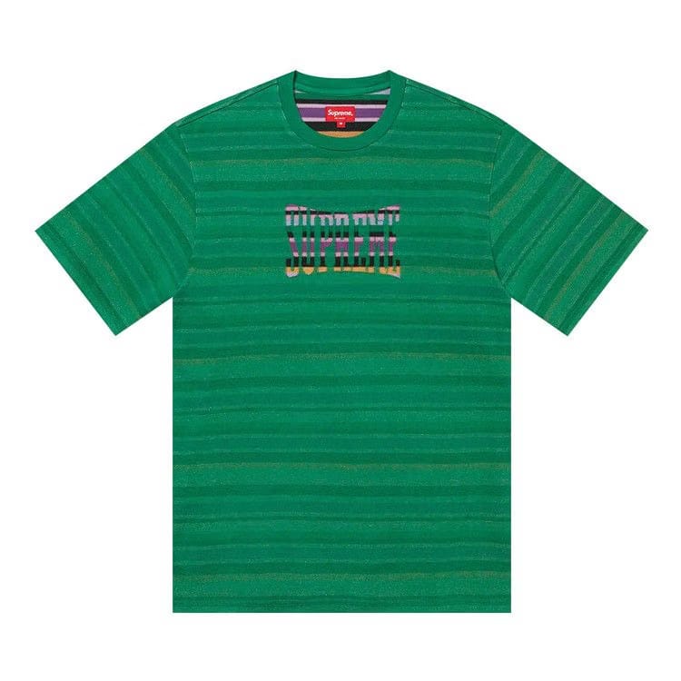 Supreme Inverted Stripe Shorts-Sleeve Top Green