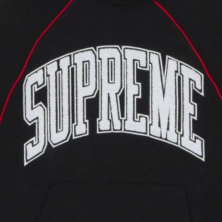 Supreme Boxy Piping Arc Hoodie Black