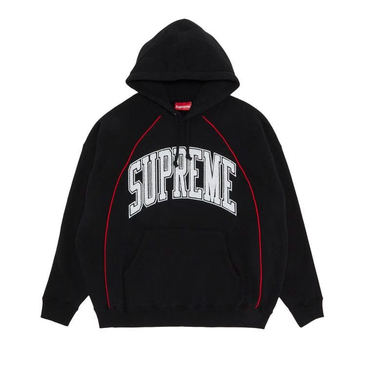 Supreme Boxy Piping Arc Hoodie Black
