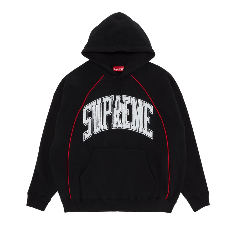Supreme Boxy Piping Arc Hoodie Black