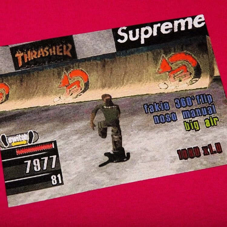 Supreme x Thrasher Game T-Shirt Pink