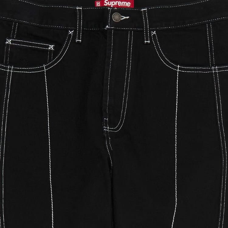 Supreme Radial Embroidered Loose Fit Jean Black