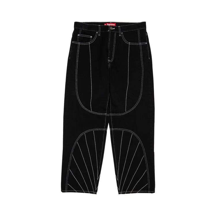 Supreme Radial Embroidered Loose Fit Jean Black