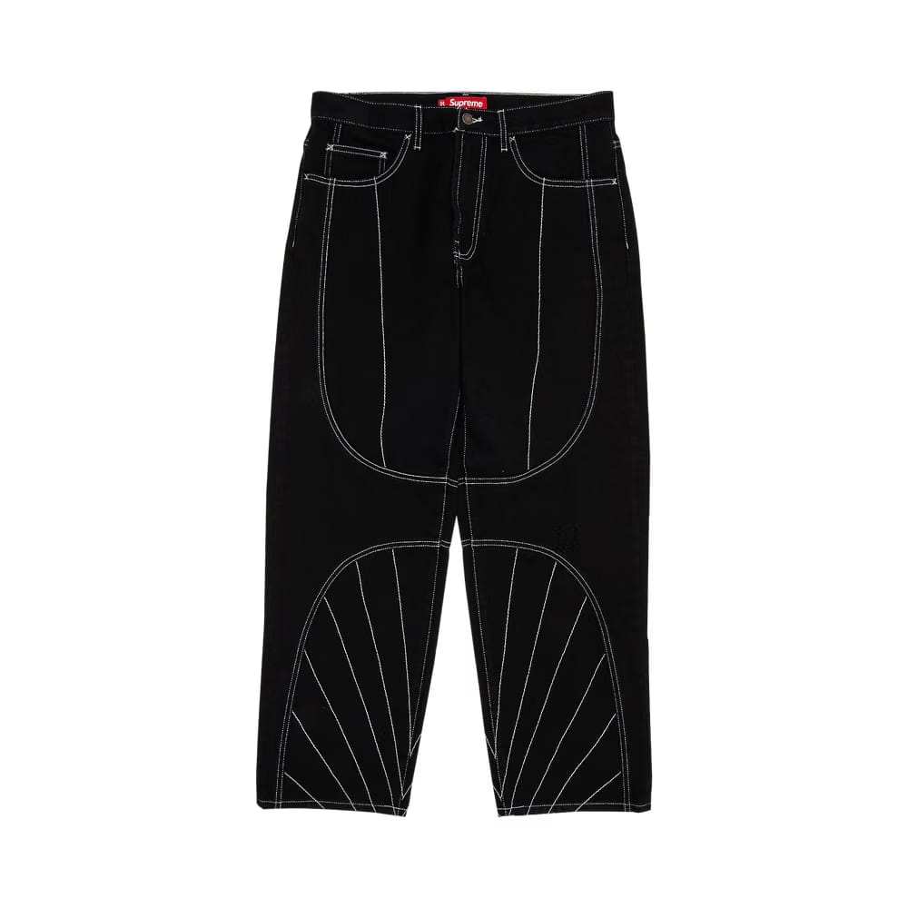Supreme Radial Embroidered Loose Fit Jean Black