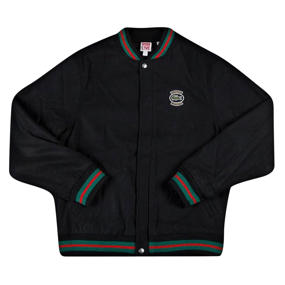 Supreme x Lacoste Wool Varsity Jacket Black