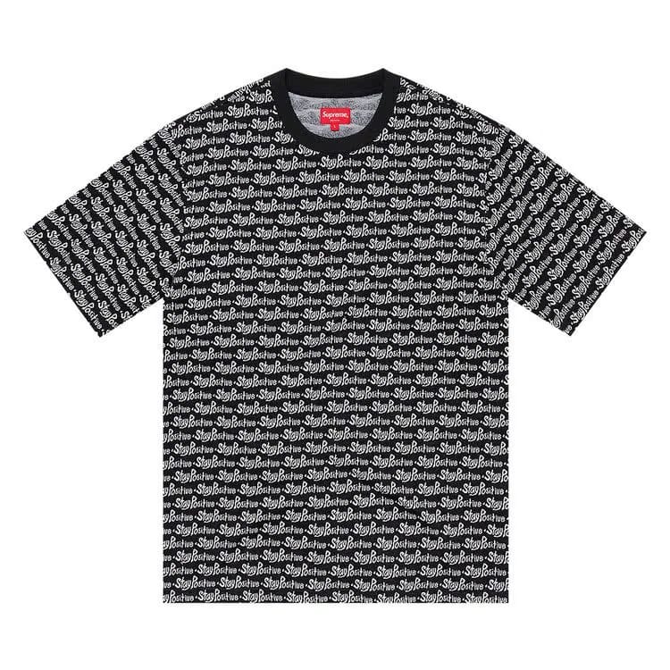 Supreme Stay Positive Jacquard Shorts-Sleeve Top Black