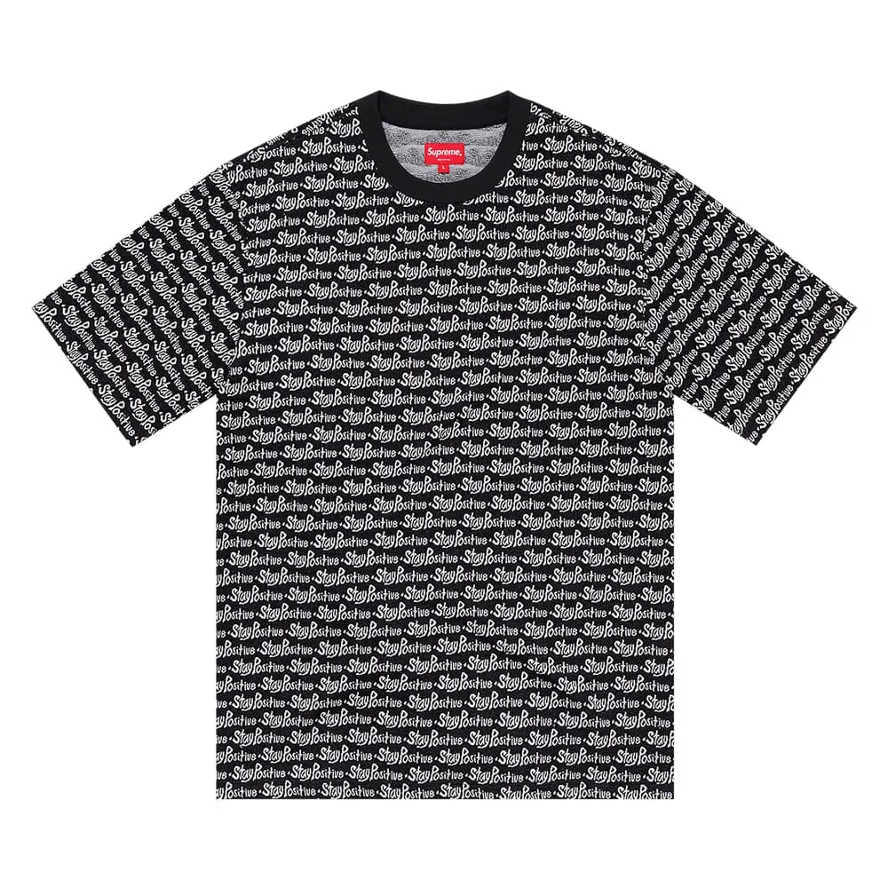 Supreme Stay Positive Jacquard Shorts-Sleeve Top Black
