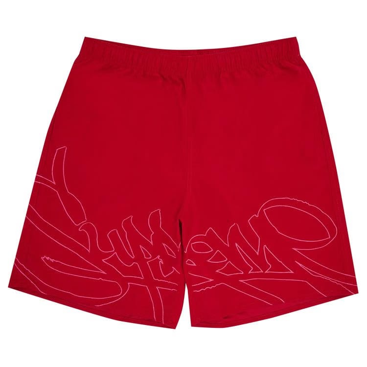 Supreme Tag Water Shorts Red