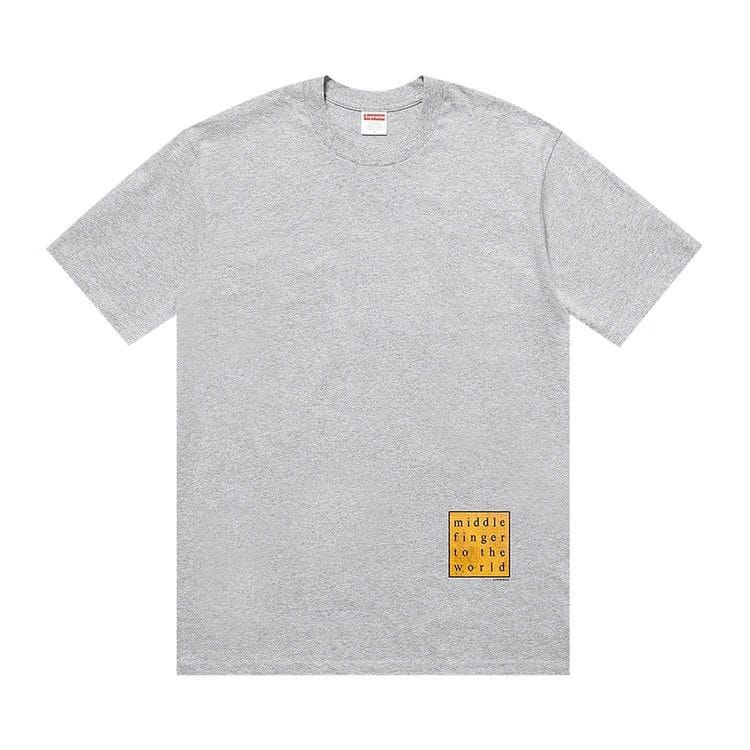 Supreme Middle Finger to the World T-Shirt Heather Grey