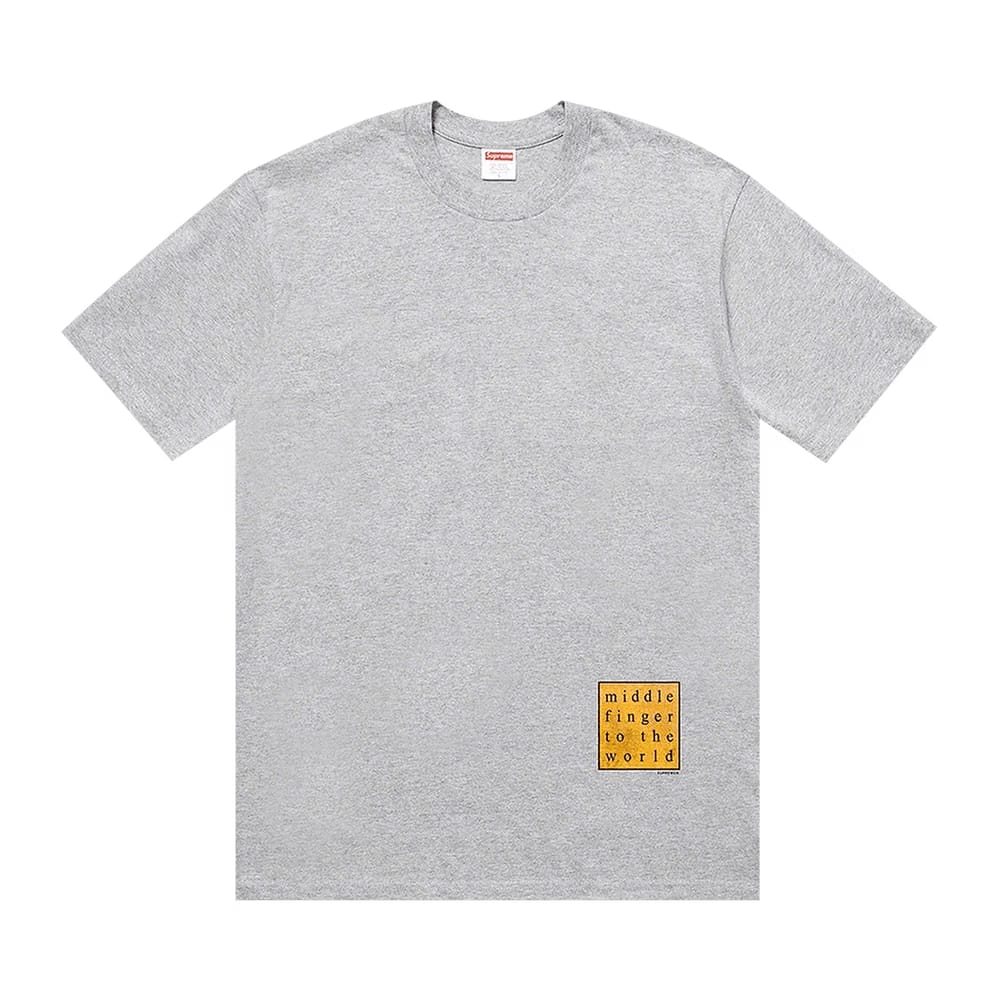 Supreme Middle Finger to the World T-Shirt Heather Grey